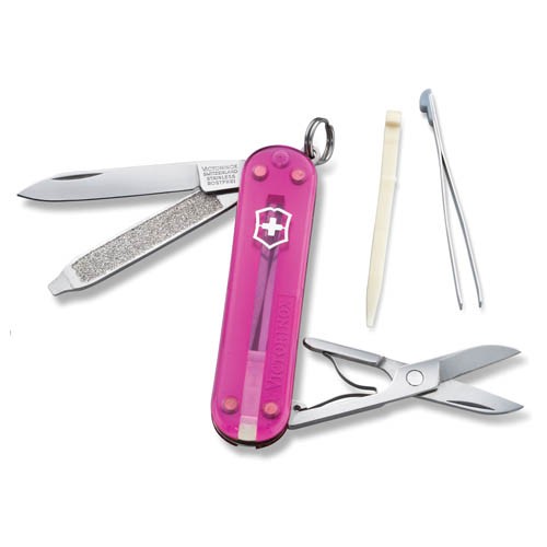 Victorinox Knife, Small Pocket Knives series Translucent pink (Classic SD)