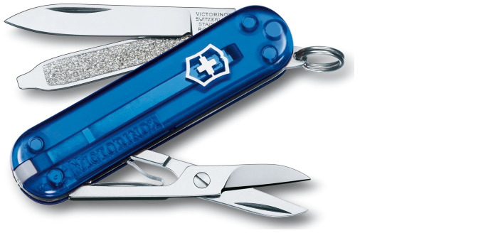 Victorinox Knife, Small Pocket Knives series Translucent blue (Classic SD)
