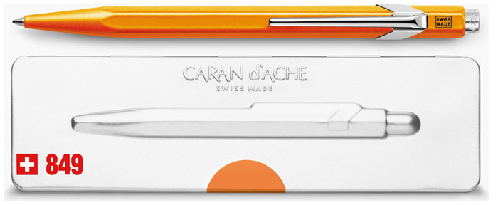 Caran d'Ache Ballpoint pen, Office line  849 series Orange fluo Popline