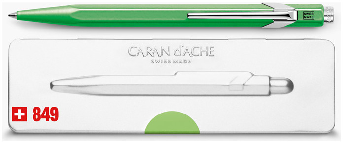 Stylo bille Caran d'Ache, série Office line  849 Vert fluo Popline