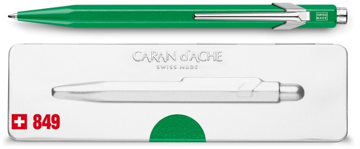 Stylo bille Caran d'Ache, série 849 Popline Metal-X Vert