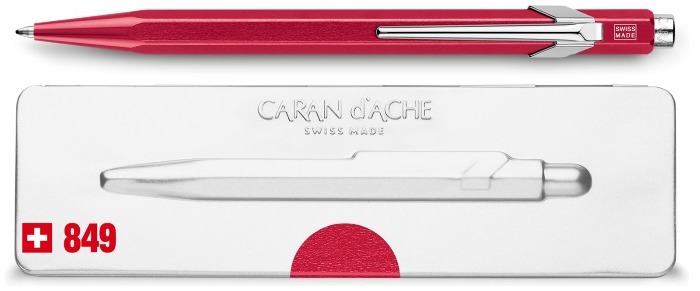 Caran d'Ache Ballpoint pen, 849 Popline Metal-X series Red