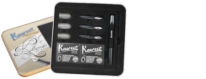 Kaweco Fountain pen set, Calligraphy series Black