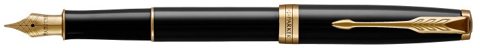 Parker Fountain pen, Sonnet Classic series Black lacquer GT (Golden nib in stainless steel)