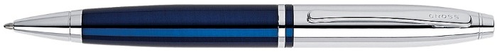 Stylo à bille Cross, série Calais Bleu/Chrome