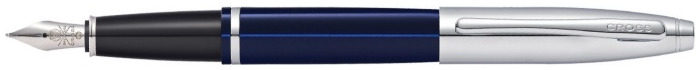Stylo plume Cross, série Calais Bleu/Chrome