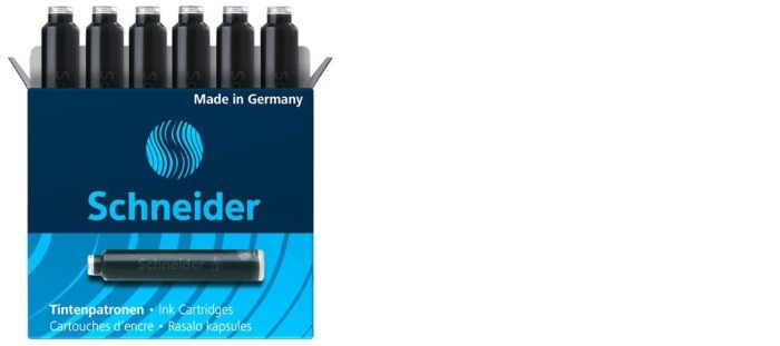 Schneider Ink cartridge, Refill & ink series Black ink (Box of 6)