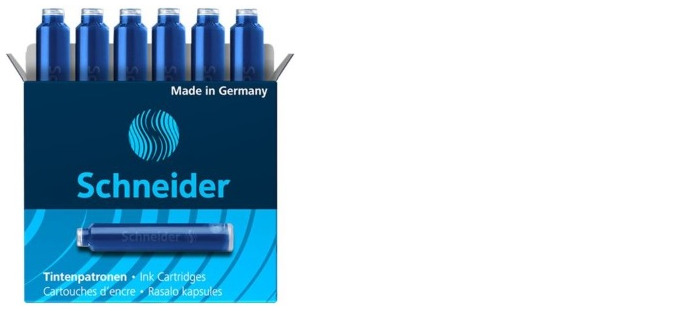 Schneider Ink cartridge, Refill & ink series Royal blue ink (Box of 6)