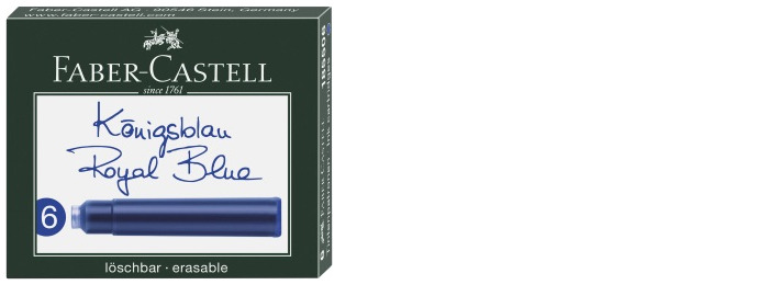 Cartouche d'encre Faber-Castell, série Recharge & encre Encre bleu royal