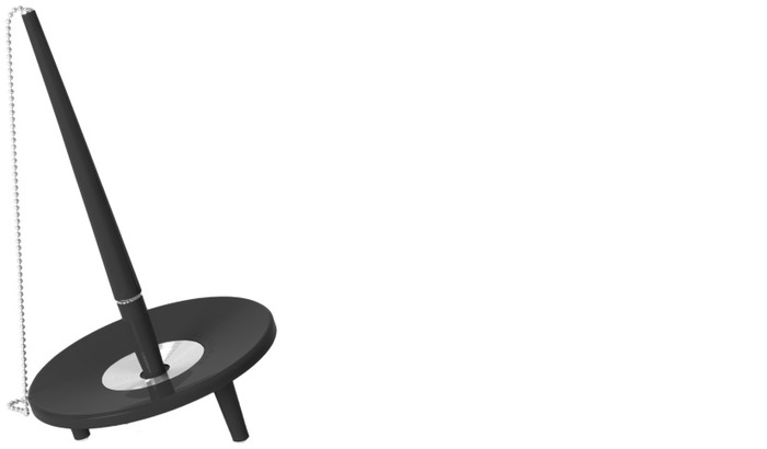 Ballograf Pen on stand, Deskset series Black CT (with chain)