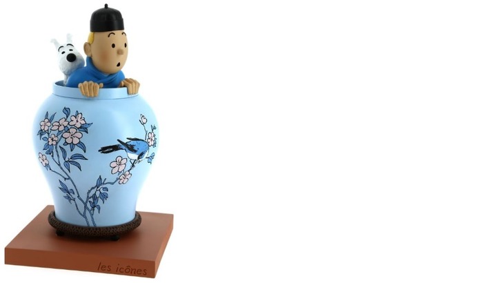Figurine Tintin, série Décorations Vase Lotus bleu (Les Icônes)