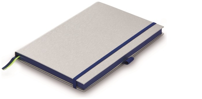 Carnet de notes (A5) Lamy, série Couverture rigide Argent métallique/Bleu (145mm x 210mm)