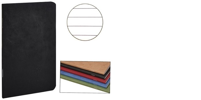 Clairefontaine (A7+) Staplebound notebook, Age Bag series Black (90 mm x 140 mm, lined)
