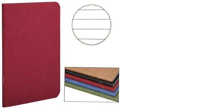 Clairefontaine (A7+) Staplebound notebook, Age Bag series Red (90 mm x 140 mm, lined)