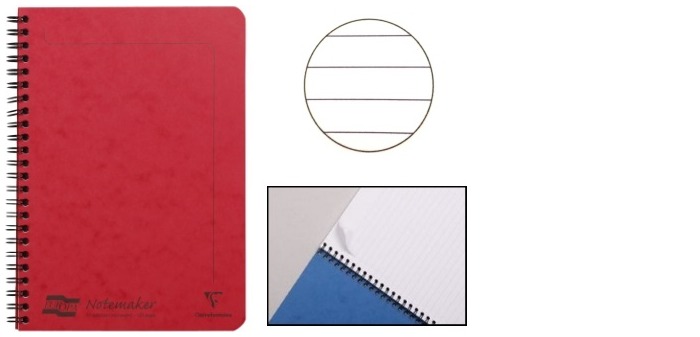 Clairefontaine (A5) Wirebound notebook, Europa series Red (148 mm x 210 mm, lined)