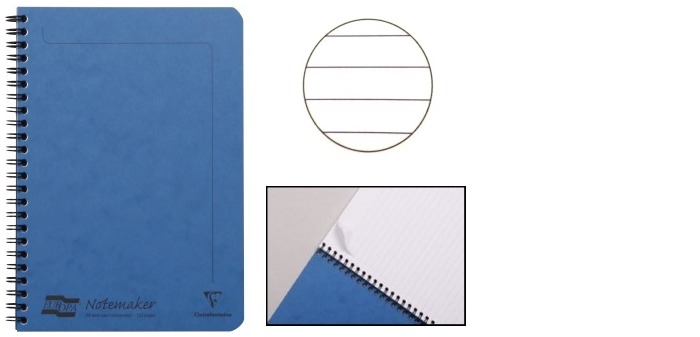 Clairefontaine (A5) Wirebound notebook, Europa series Blue (148 mm x 210 mm, lined)