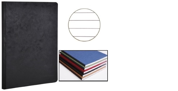 Clairefontaine (A5) Clothbound notebook, Age Bag series Black (148 mm x 210 mm, lined)