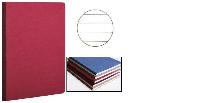 Clairefontaine (A5) Clothbound notebook, Age Bag series Red (148 mm x 210 mm, lined)