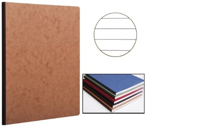 Clairefontaine (A4) Clothbound notebook, Age Bag series Brown (210 mm x 297 mm, lined)