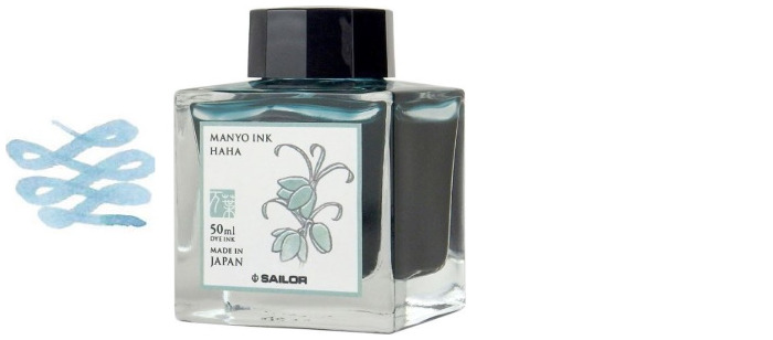 Bouteille d'encre Sailor, série Manyo Encre bleu pastel (Haha)- 50ml