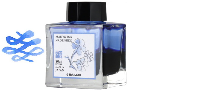 Bouteille d'encre Sailor, série Manyo Encre bleu pâle (Nadeshiko)- 50ml