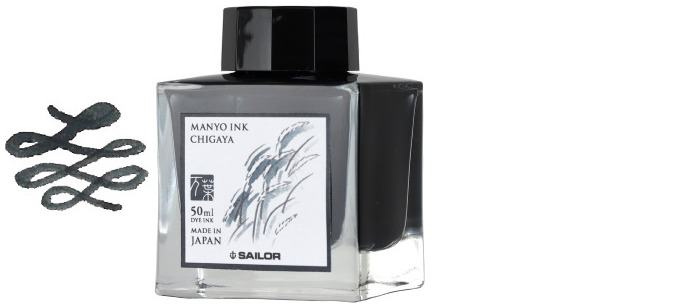 Sailor ink bottle, Manyo series Dark gray ink (Chigaya)- 50ml