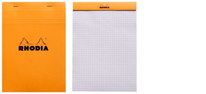 Bloc notes Rhodia, série Basics Orange (#16-Quadrillé)