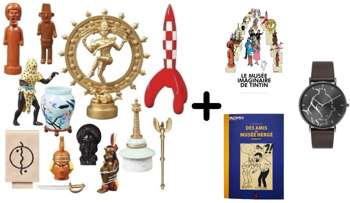 Figurines Tintin, série Coffret collectionneurs Le Musée Imaginaire (Cadeaux: Montre/Affiche/Livre)