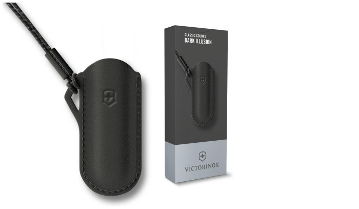 Victorinox pouch, Classic Colors series Black (leather pouch - Dark Illusion)