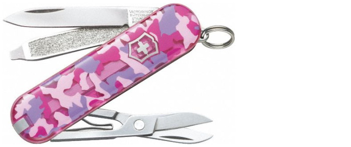 Couteau Victorinox, série Petits couteaux de poche Camouflage Rose (Classic SD)