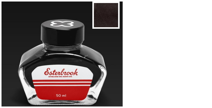 Bouteille d'encre Esterbrook, série Encres Encre noire (Ebony - 50ml)