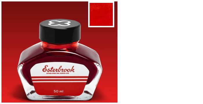 Bouteille d'encre Esterbrook, série Encres Encre rouge (Scarlet - 50ml)