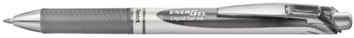 Stylo encre gel rétractable Pentel, série EnerGel Encre grise (Metal tip)