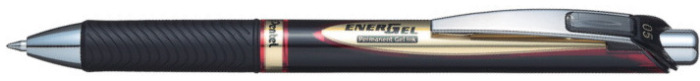 Pentel Retractable Gel pen, EnerGel series PERMANENT* Red ink (Metal tip)