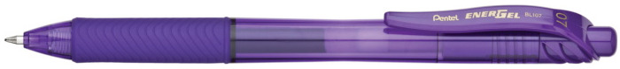 Stylo encre gel rétractable Pentel, série EnerGel-X Encre violette (Metal tip)