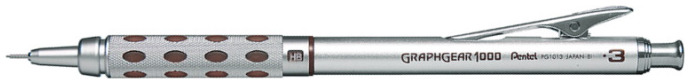 Pentel Mechanical pencil, GraphGear 1000 series Silvered & Brown 0.3mm