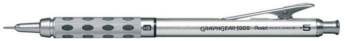 Pentel Mechanical pencil, GraphGear 1000 series Silvered & Black 0.5mm