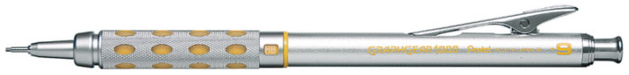 Pentel Mechanical pencil, GraphGear 1000 series Silvered & Yellow 0.9mm
