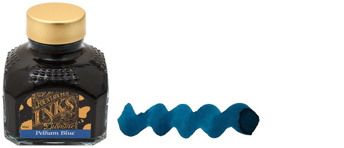 Diamine Ink bottle, Guitar Theme series Pelham Blue ink (80ml)
