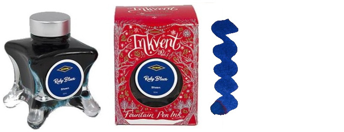 Diamine Ink bottle, Inkvent Red Edition series Ruby Blues ink (50ml)