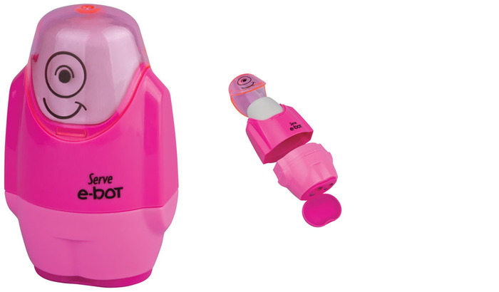 Serve Eraser & sharpener, E-Bot - Fluo Colours series Pink
