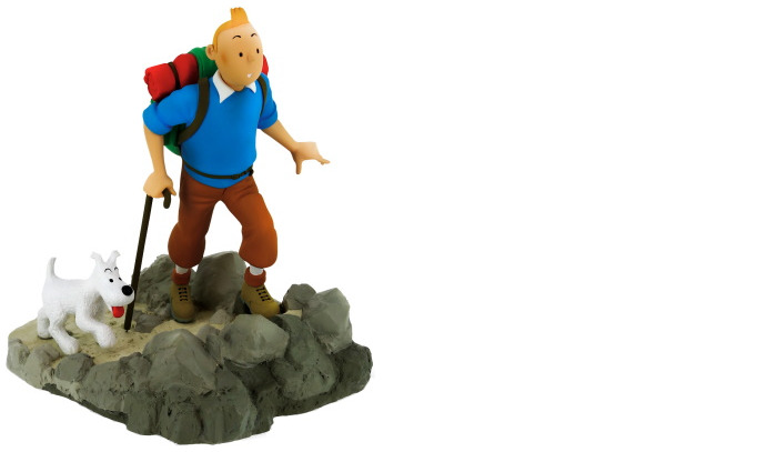 Tintin Figurine, Decorations series Tintin & Snowy Hiking (Destination Moon)