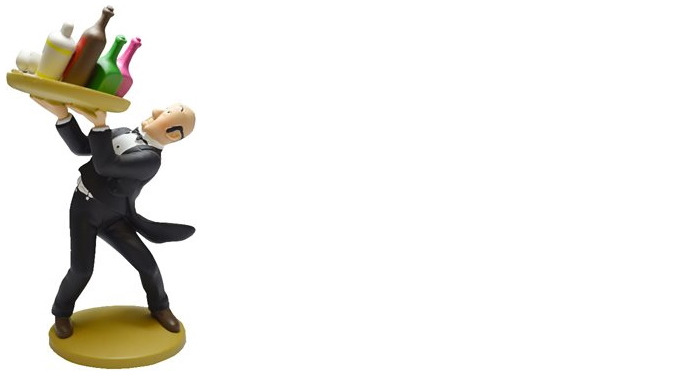 Tintin Figurine, Decorations series Nestor with a tray