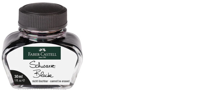 Bouteille d'encre Faber-Castell Design, série Recharge & encre Encre noire (30ml)