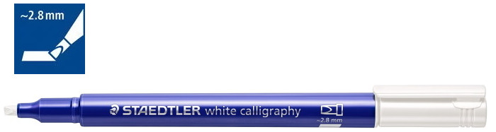 Marqueur Staedtler, série Calligraphy Encre blanche