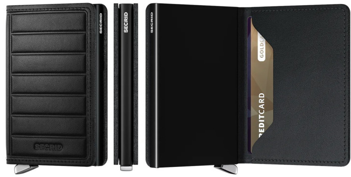 Secrid Card case, Premium Slimwallet series Black (Emboss Lines Black)