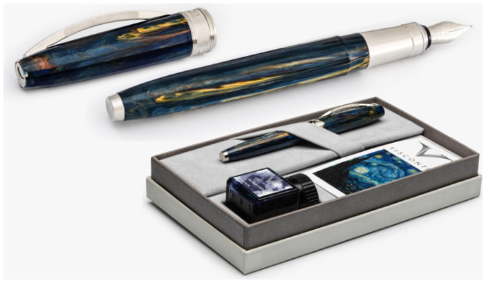 Visconti Fountain pen set, Van Gogh series Blue (Starry Night - with ink bottle)