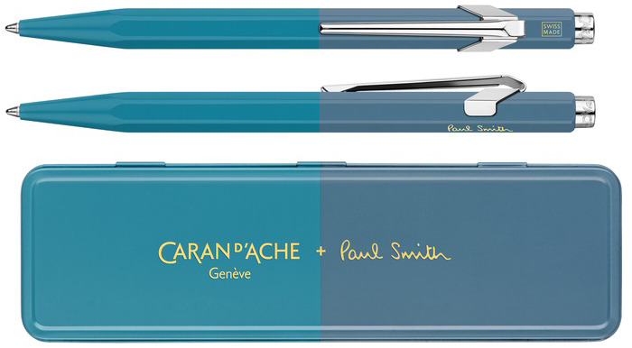 Caran d'Ache Ballpoint pen, 849 Paul Smith 4th Edition series Cyan Blue / Steel Blue