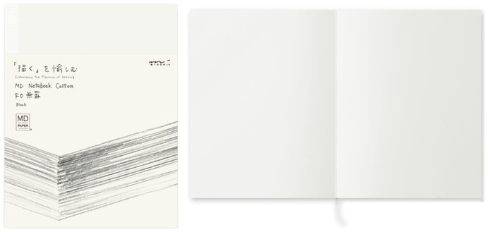 Carnet de notes (F0) Midori, série MD Paper Cotton Crème (Uni, 140mm x 180mm)