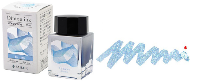 Bouteille d'encre Sailor Dipton, série Inks & Dip Pens Encre bleue (Ice Dance - 20ml)